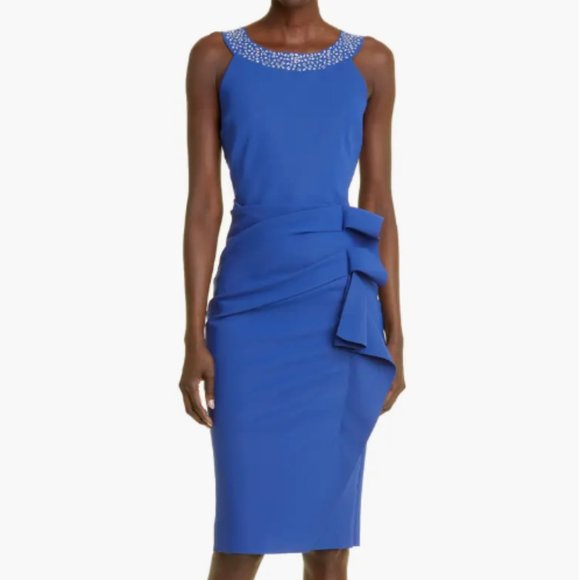 CHIARA BONI LA PETITE ROBE MARIANGELE NAUTICO COCKTAIL SHEATH DRESS 12 US/ 48 IT - Picture 1 of 9